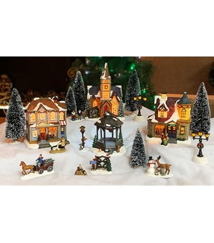 Amazon.co.jp: MOMENTS IN TIME クリスマスビレッジ 30個セット、LED