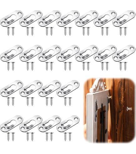 20 Pcs Keyhole Hangers With 40 Pcs Screws Metal Fasteners Flat Keyhole - View #6