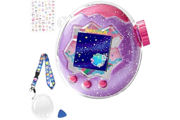 【2026新登場！通信に対応】For Tamagotchi Paradise たまごっちパラダイス 透明ケース【tourmono】保護カバー PC素材 耐衝撃 落下防止 すり傷防止 衝撃吸収 保護ケース 紛失防止ストラップ付き (キラキラと輝くBlingBling)