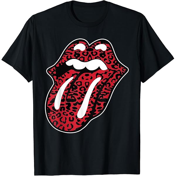 Amazon | 公式ローリングストーンズ レオパードタンレッド Tシャツ | T