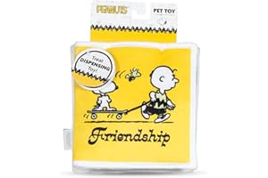 Peanuts for Pets Interactive Crinkle Friendship Comic Book Toy with Squeakers and Treat Pockets for Mental Stimulation, Snuffle Mat Dog Toy, 6x6” to 18”
