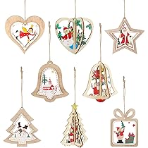Amazon.co.jp: CINECE クリスマス ツリー 飾り オーナメント 木製 8個