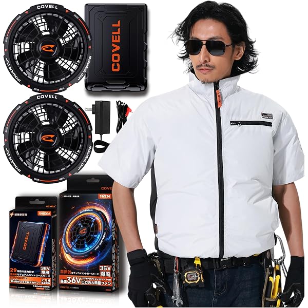Amazon.co.jp: 空調冷風服 空気調冷服 32V専用ファン DC COVELL専用