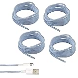 [Happy Island] ケーブルプロテクター スマホ (140cm×4本セット) ケーブル 断線防止 (タイプ1)