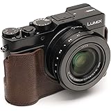 Panasonic パナソニック LX100 M2 LX100 II 専用 オープナブルタイプ 本革 ボディケース (電池,SDカード交換可)各種カラー (カメラケース&ストラップLK15&バッテリーケース, 赤茶色)