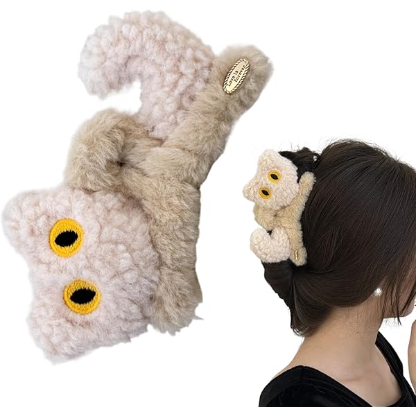 Amazon.co.jp: ヘアクリップ ヘアアクセサリー 猫ぬいぐるみ 黒猫 白猫
