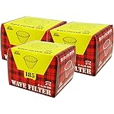 【Amazon.co.jp限定】 Kalita (カリタ) コーヒーフィルター ウェーブシリーズ ホワイト 2~4人用 50枚入り×3個セット KWF-185 #22210