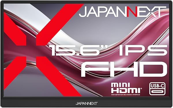 【Amazon.co.jp限定】 JAPANNEXT 15.6インチ IPSパネル搭載 フルHD(1920×1080)解像度 モバイルモニター JN-MD-i156F-LE miniHDMI USB-C 自立式キックスタンド搭載 フェルトケース同梱 【2年保証】 - 1