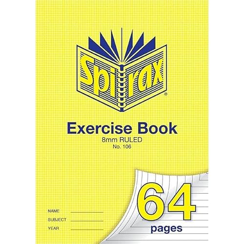 Spirax 106 Exercise Book 64 Page A4 8mm Ruled