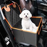 Tresbro 犬 ドライブボックス ペット ドライブシート 犬 車 シート 【小型犬向け 多頭飼いにも対応 】型崩れしない 3重ベルト固定 助手席 後部座席マット 防水 耐摩 折りたたみ式 ドライブ ベッド 飛び出し防止リード付き 中敷き付き 猫用 犬車に乗せるグッズ
