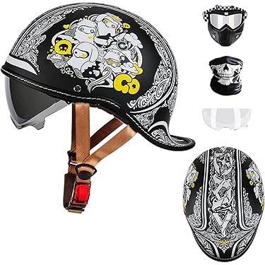 超軽量 ハーレー 半キャップヘルメット ハーフヘルメット 新品　シルバーミラー Amazon.co.jp: ジェットヘルメット 自転車 ハーフヘルメット 半