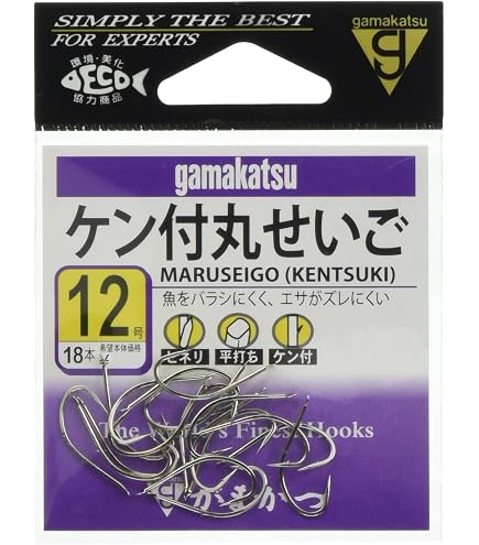 Amazon | がまかつ(Gamakatsu) ケン付丸セイゴ フック 白 10号 釣り針