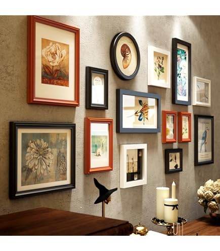 Amazon.co.jp: 13のフォトフレームの額縁セット、純木の額縁セット