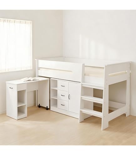 Amazon｜システムベッド ロフトベッド 木製 シングル ベッド ロー
