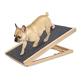 ペットの階段 犬のステップペットスロープ調節可能な木製ペット階段ポータブル折り畳み式の犬の安全性スロープ、ウッドペットランプ/はしご 小型中型大型犬の場合