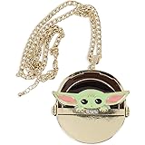 Star Wars: The Mandalorian The Child Baby Yoda in Carriage Gold Chain Necklace