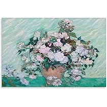 【最終特価】額入り絵画　ゴッホ「花瓶のバラ」大きな作品　名画　額縁　美術館で購入 ゴッホ『花瓶のバラ』複製画【額入り】 - メルカリ