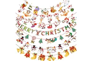 ZOYUBS クリスマス 飾り付け 7種類セット クリスマスガーランド 可愛い ガーランド 靴下 ツリー 飾り デコレーション クリスマス吊り旗 吊り旗ぶら下げバナー クリスマス 飾り 旗バナー メリークリスマス吊り紙 サンタクロース クリスマスツリ
