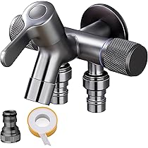 金属製シルバー蛇口 L字型散水用バルブ 61f12Mr-diL._AC_UL210_SR210, 3個セット［2258］ 散水・水栓・水周り