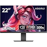 KOORUI モニター 21.5インチ ゲーミングモニター FHD 1080P/フルHD 100HZ PCモニター VAパネル液晶ディスプレ スピーカー搭載 FreeSync G-SYNC対応 (HDMI/VGA/VESA対応/オーディオ端子/土日サ