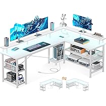 デスク パソコンデスク 机 オフィスデスク 木製 ゲーミングデスク ホワイト Amazon | AODK ゲーミングデスク パソコンデスク コンセント付き