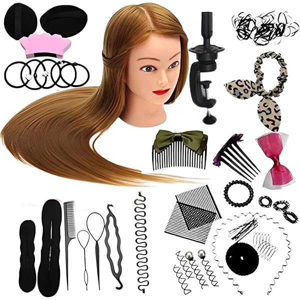 Amazon.co.jp: KESYOO ヘアマネキン 練習用 編み込み ウィッグマネキン