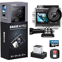 アクションカメラ 4K 20MP解像度 タッチパネル式 デュアルカラースクリーン 40M防水 水中カメラ 手ぶれ補正 外部マイク対応 WiFi搭載 HDM Amazon | AKASO アクションカメラ 4K 20MP解像度 タッチパネル式