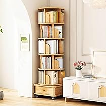 本棚 (回転式本棚) 絵本棚 木製 回転式本棚 5段 606.jpg