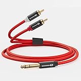 ANNNWZZD RCA 変換6.35ケーブル6.35mm to 2RCAケーブルステレオケーブル二股サウンド、アンプ、エレキギター、電子キーボード用 1m