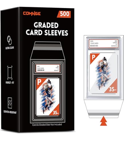cardboard gold psa graded card sleeves no logo Cardboard Gold PSA Graded Card Sleeves - No Logo - 500 Count Perfect Fit  Resealable Sleeves for PSA Graded Baseball, Gaming, Sports Cards