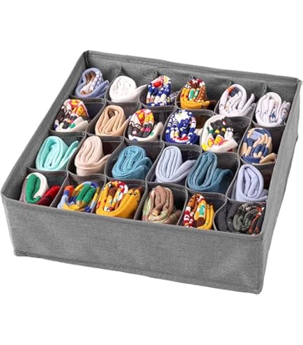 Amazon｜整理整頓ボックス 衣類収納 靴下 下着 折り畳み 24マス 大容量