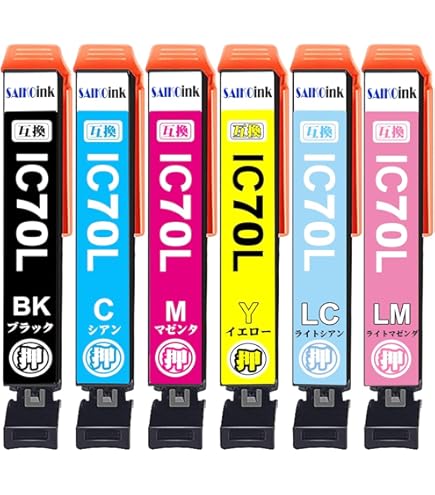 Amazon.co.jp: エプソンインクカートリッジ70 epson-ic6cl70