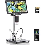 デジタル顕微鏡 コイン顕微鏡 TOMLOV 7インチ液晶顕微鏡 AX1300倍率 コイン顕微鏡 10インチ昇降スタンド HDMIデジタル顕微鏡 8 LEDライトPC接続可能 マイクロスコープWindows/Mac OS/TV対応 電子顕微鏡1200X