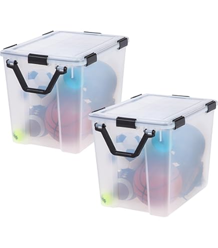 Cetoo 80L*3 Storage Boxes, Stackable Storage Box With Lids, Heavy-Duty