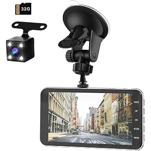 【令和モデル】 前後カメラ ドライブレコーダー 32GB SDカード付き デュアルドライブレコーダー1080PフルHD 1800万画素 LEDライト付き 170°広視野角 SONYセンサー/レンズ 常時録画 G-sensor( WDR)日本語説明書付き (ブラック)