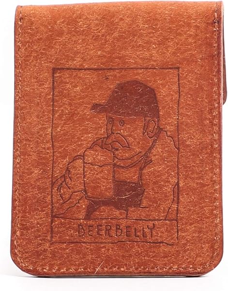 BEER BELLY Genuine Leather Pocket Ashtray, Cigarette Butt Holder, Beer Belly POCKET ASHTRAY Ashtray, Card Case, Pocket Ashtray, Card Holder, Beer Uncle, Men's, Smoking Accessories, Gift, Cognac - 1