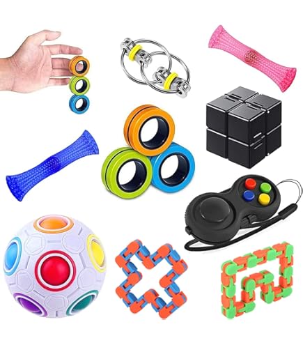 Fidget Toy Magnetic Chain Toy Key Chain Fidget 6-Pack Silent