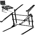 Pyle PLPTS38 Universal Dual Device Laptop Stand, Sound Equipment DJ Mixing Workstation