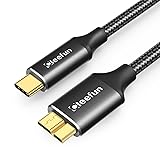 CLEEFUN USB C to Micro B ケーブル 0.5m USB 3.1 10Gbps 高速データ転送 Type C to Micro B 変換ケーブル 50cm USB C 外付けhddケーブル マイクロB変換ケーブル 外付けHDD/SSD ハードドライブ/Macbook(Pro)/カメラなどに対応