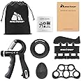 METEOR Essential Hand Grip Strengthener Kit (5-in-1) - Adjustable Gripster Trainer Set for Enhanced Grip Strength, Forearm Tr