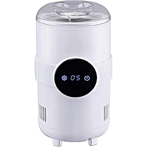 Zhongyu 新しい ポータブル 急速冷却カップ 500ml 5℃～55℃ミニ恒温加熱カップ 温かく冷たいカップ デスクトップ冷蔵庫, に適用する 屋内 アウトドア, 白い