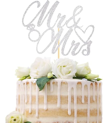 Happily Ever After Gold Glitter Cake Topper - Wedding Anniversary Party Decor - View #6