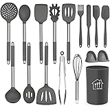 Silicone Cooking Utensil Set, AILUKI Kitchen Utensils 14 Pcs Cooking Utensils Set,Non-Stick Heat Resistant Silicone,Cookware 