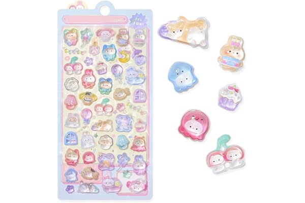 シール 可愛い 3d立体ごほうびシール 女の子 キラキラ ステッカー 手帳用 diy用 水筒用 携帯電話飾り用 手芸用品 贈り物（うさぎ）