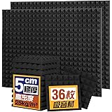 36枚 Auslet 吸音材 30x30x5cm 防音材 防音シート ピラミッド ウレタンフォーム 防音 壁 遮音材 部屋用 吸音 スポンジ 吸音パネル 吸音対策 レコーディング 吸音材