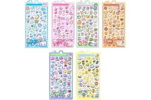 立体シール 6枚セット 携帯電話飾り用 貼り付け可能 3dシール 手芸用品 DIY用 手帳用 絶対おすすめ！超かわいいステッカーで、かわいい日常を彩ろうステッカーの中の優しい小さな世界