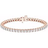 1.00 CT Sterling Silver Illusion Set Miracle Plated Diamond Circle Link Tennis Bracelet for Women (J-K, I3) by La4ve Diamonds