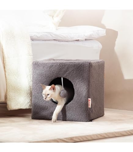 Amazon | 【日本製】爪とぎ板付きホワイトキャットハウス 猫ちゃんの