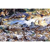 ジョン・シンガー・サージェント、渓流、希少な額装用画集より、新品