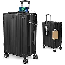 【Vivcon】スーツケース 多機能 USBポート付き カップホルダー付き Amazon | [Vivcon] スーツケース キャリーケース 多機能 片開き